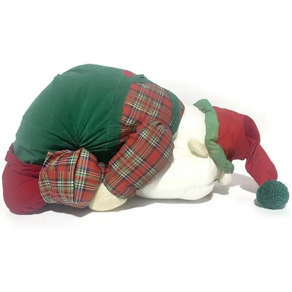 Vintage International Silver Co Puffy Nylon Santa Claus Christmas Plush 15